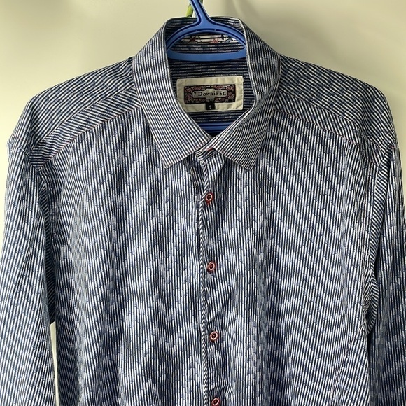 7 Downie St button down shirt button up flip cuff business career sz Lg - Picture 10 of 14